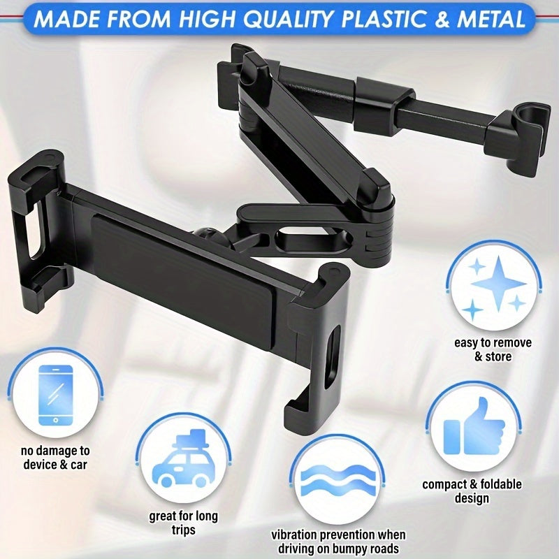 Car rear headrest tablet stand, Car Trip Essential Compatible with 5-inch to 12 inch tablets/ iPad/ iPhone/ Tab/ Fire HD/ Switch, etc. 9 inch equipment
