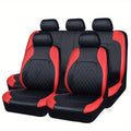 Deluxe All-Season Quilted PU Leather Car Seat Covers - Comfy Sponge-Padding, Universal Fit, christmas gifts