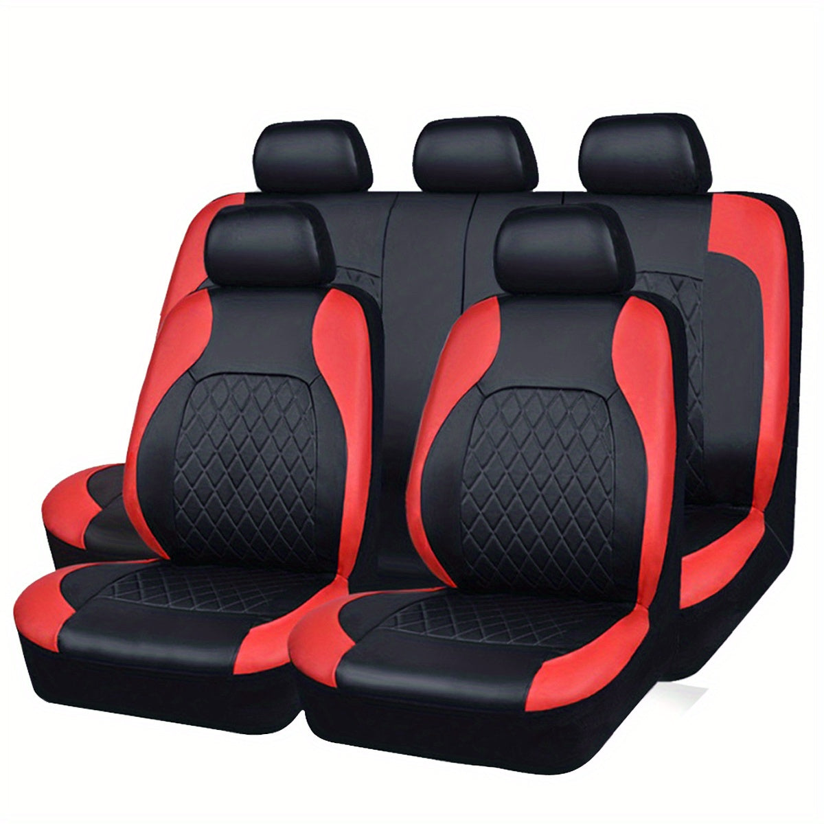 Deluxe All-Season Quilted PU Leather Car Seat Covers - Comfy Sponge-Padding, Universal Fit, christmas gifts