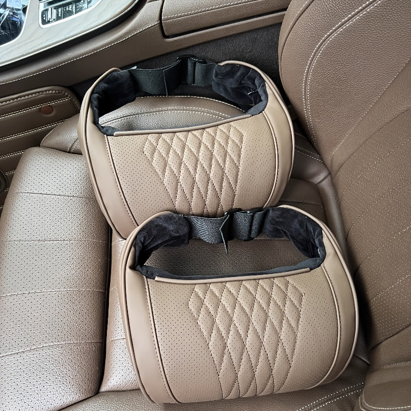 Luxurious Napa Headrest- Ultra Soft and Breathable Design, Neck Support and Form-Fitting Shape, Suitable for All Car Models, Can Be Used in Most Vehicles, Durable High-Quality Material, Suitable for Long-Distance Driving and Office Use