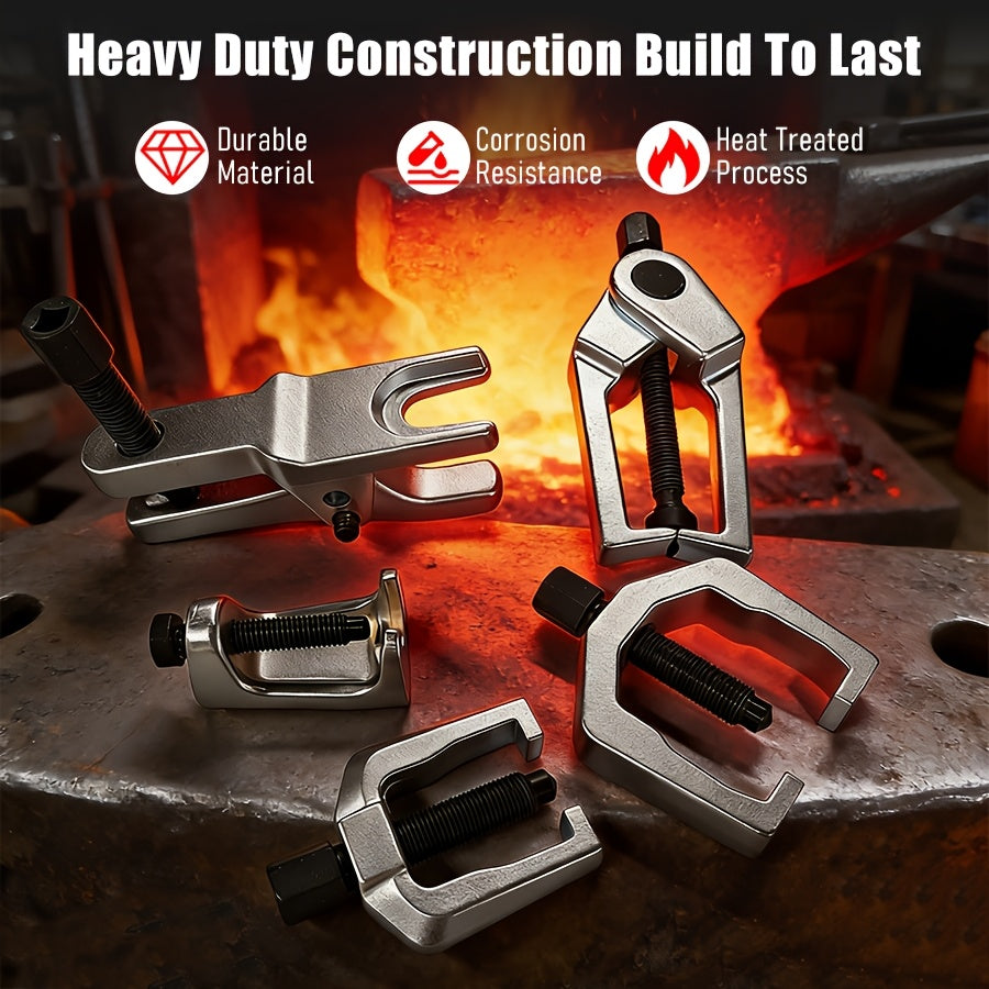 1 Set Of 5pcs Ball Head Extractor, Multi-functional Puller, Lower Arm Cross Pull Rod Head Disassembly And Extraction Tool, Cross Bar Puller, Disassembly Tool, Tractioner Set.