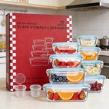 16pcs Blue (8 lids + 8 containers) Outdoor Picnic Box