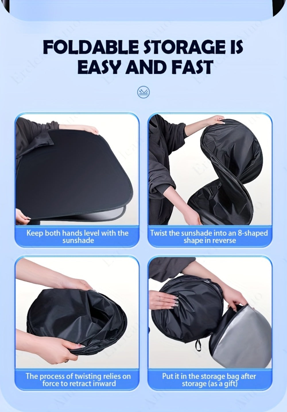 Car Windshield Sun Shade - Foldable Front Window UV Protection Sunshade Blocker, Heat Reflector Visor for Car Interior Cooling, Universal Fit Large Size Dashboard Protector
