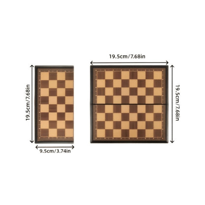 Folding Chess Set 33 Pieces with Board & Gift Box – Travel Portable Strategy Game for Kids Adults Beginners, Classic Tabletop Game for Family Game Night