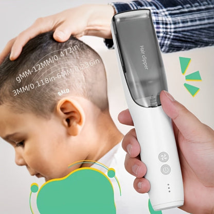 Electric Hair Clipper with Automatic Suction & USB Rechargeable — Mess-Free Self-Cutting Cordless Trimmer, Portable Vacuum Hair Catcher, Professional Home Haircut Kit for Men & Women