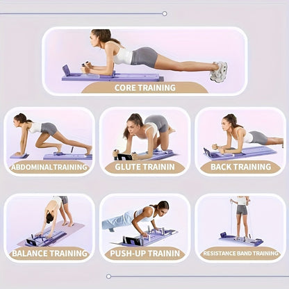 Ab Workout Board 8-in-1 Multifunctional Pilates Board Set – Core Exerciser for Waist & Abdomen Strength Training, Home Gym Fitness Equipment for Men & Women