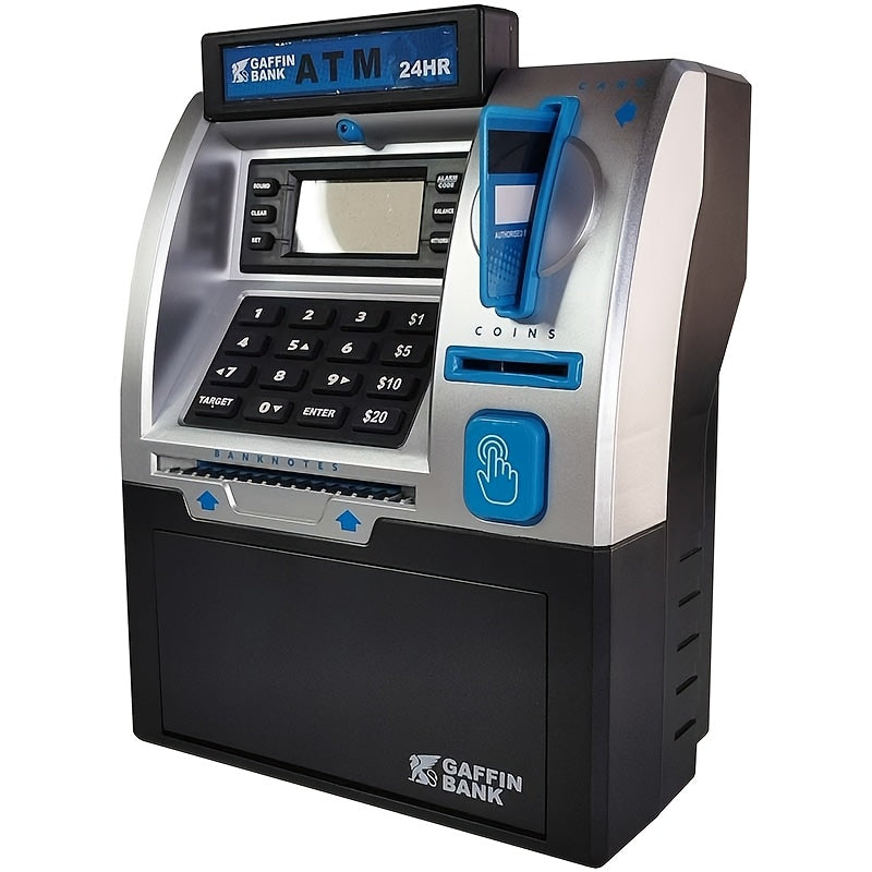 Electronic Money Bank for Kids with Debit Card & Cash Scanning – Digital ATM Piggy Bank with Coin & Bill Slot, Balance Calculator, Password Lock Safe Box, Fun Savings Toy Gift