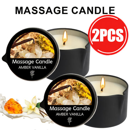Massage Oil Candle 2-in-1 Soy Wax Scented Candle with Essential Oil — Moisturizing Warm Body Lotion for Spa Pedicure Relaxation Aromatherapy Gift for Women 2oz Multiple Scents