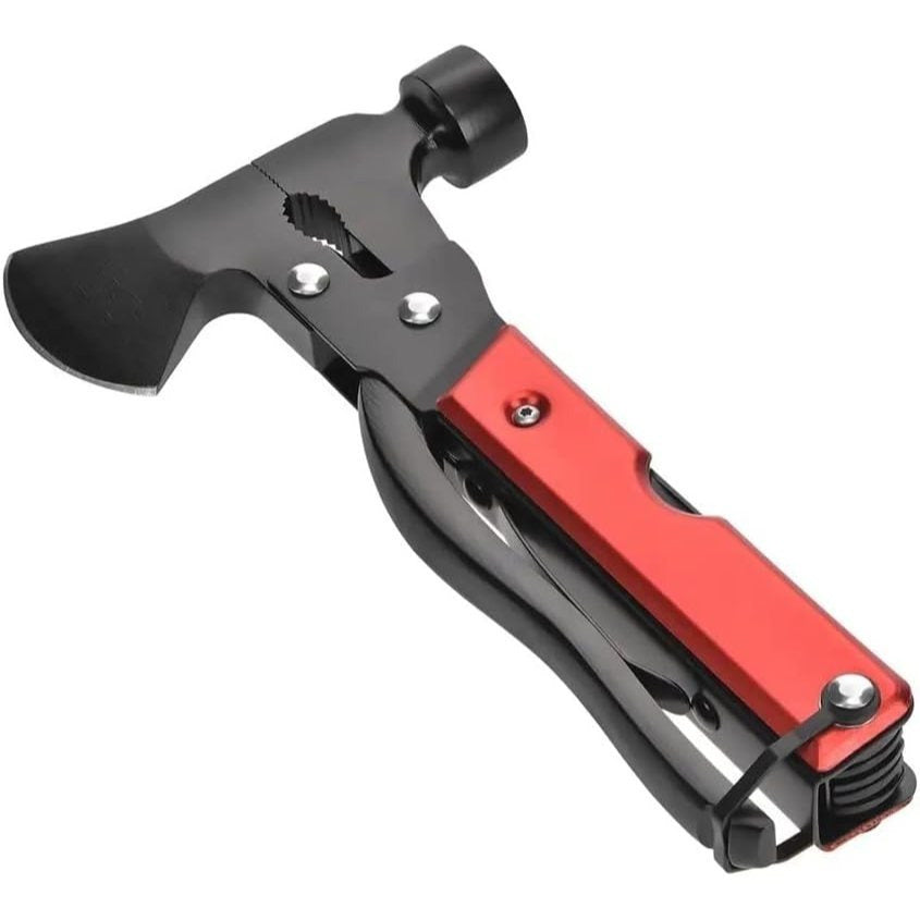 14-in-1 Multi-Tool Hammer Axe Stainless Steel 18cm with Fabric Bag for Camping Hiking Survival Outdoor Gift for Men Dad Boyfriend