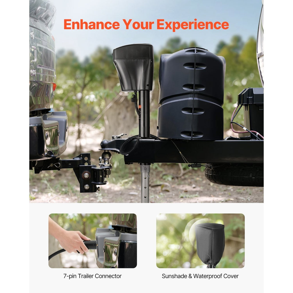 VEVOR Electric Trailer Jack 5000 lbs Power Tongue Jack for RV Trailer & Camper Black With a 7-pin Trailer Connector