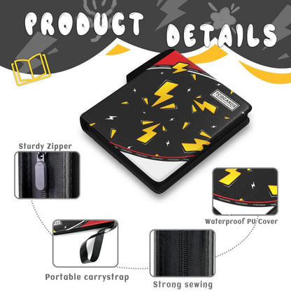 Trading Card Binder 900 Pockets with 50 Removable Sleeves – PU Leather Zipper Album for Pokemon MTG Sports YuGiOh Cards, 9-Pocket Side-Load Pages, Card Collector Storage Book for TCG Players
