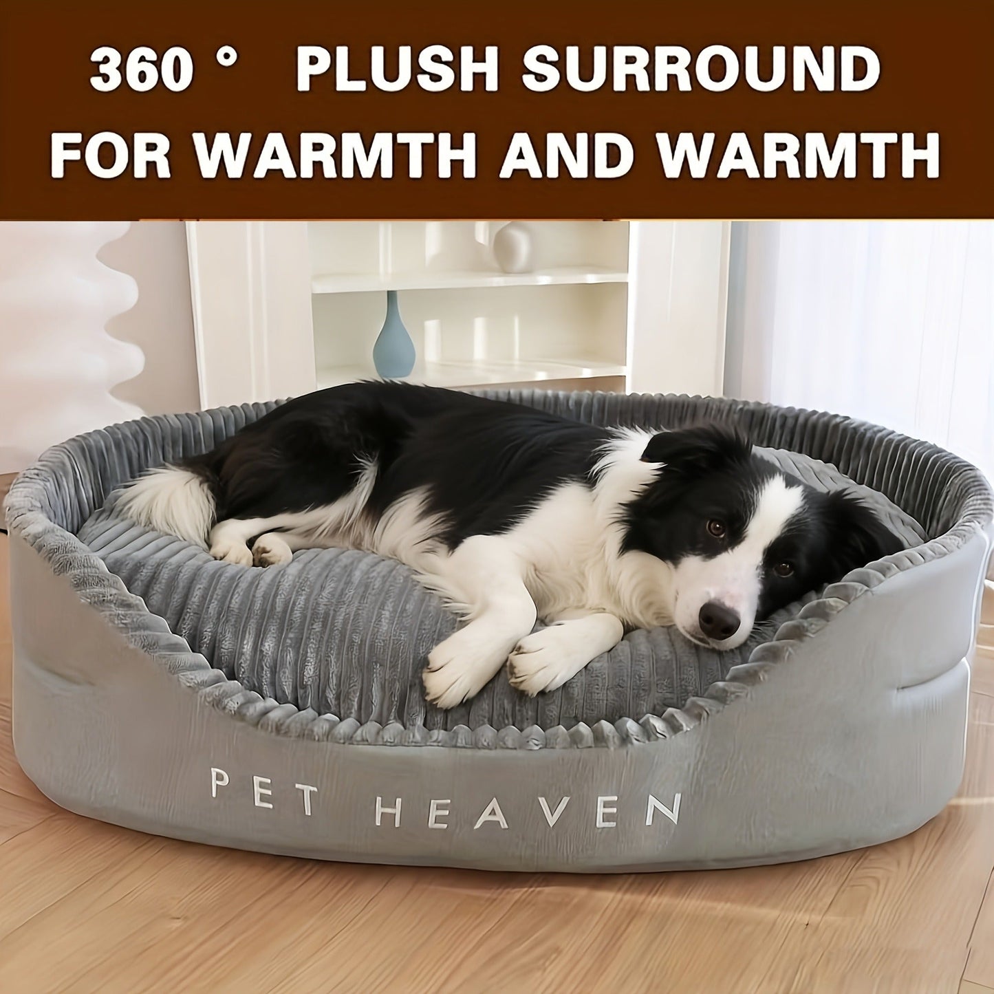 Furry Round Pet Bed for Dogs & Cats - Soft Warm Washable Dog Bed with Anti-Slip Base, Foldable Breathable Plush Cat Bed Mattress for Small Medium Large Pets, Indoor Dog Cage Pad, Sizes M-XXL