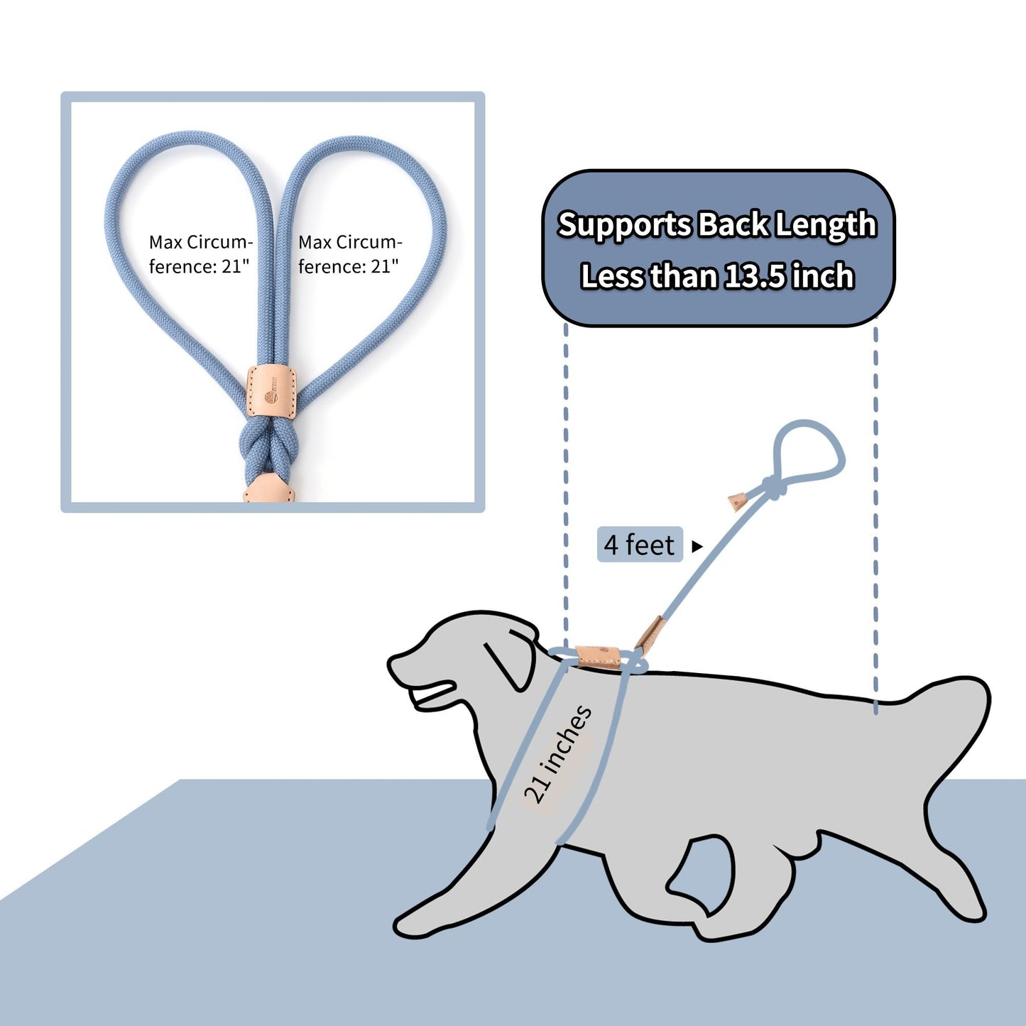 Dog Slip Leash and Harness 2-in-1 Rope Lead - No Pull All-in-One Training Leash for Puppies & Small Dogs, Adjustable Slip Lead with Soft Rope, Secure Control for Walking & Training