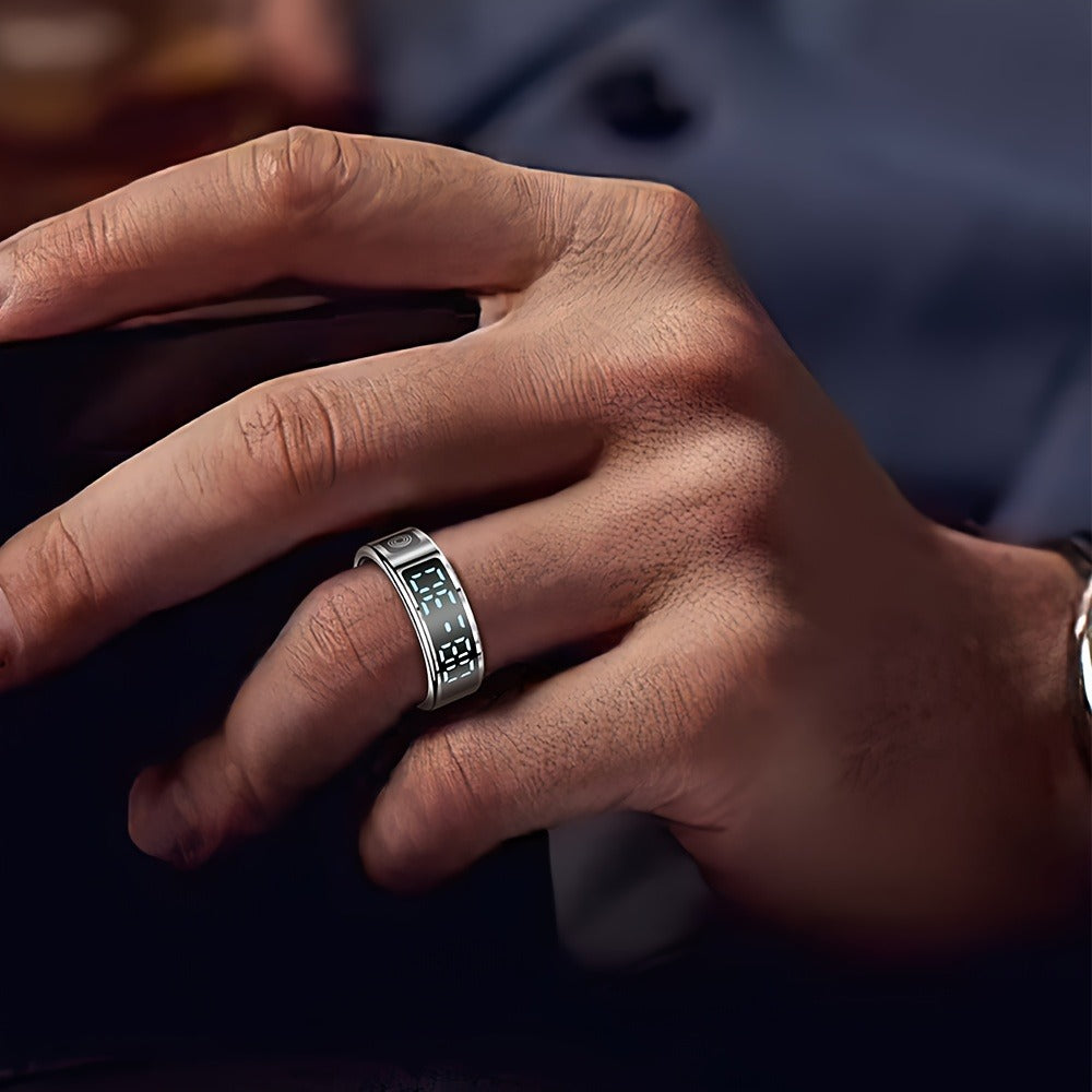 Stainless Steel Smart Ring | Fitness Monitor USB Charging Gift