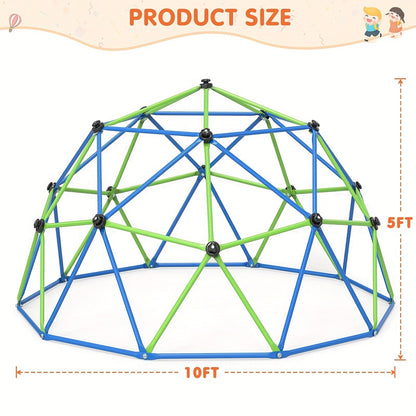 10FT Kids Climbing Dome with Hammock Swing Disc Swing Backyard Jungle Gym Steel Frame Outdoor Play Equipment 1000 LBS Capacity Gift for Boys Girls Ages 3-10