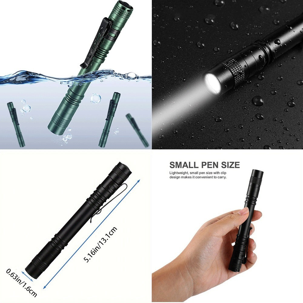 Pen Light Flashlights Bulk Pack with Clip - Mini Slim LED Pocket Torch for Camping, Outdoor, Home & Emergency Use, 5/10/20pcs (Batteries Not Included)