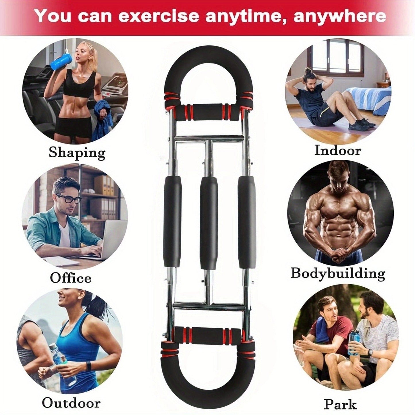 Spring Chest Expander Bar – Adjustable Arm & Tricep Trainer