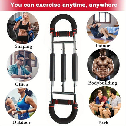 Spring Chest Expander Bar – Adjustable Arm & Tricep Trainer