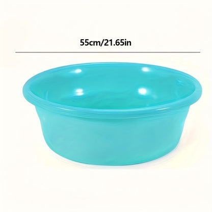 Plastic Wash Basin 12 Quart Stackable Round Tub - Portable Household Washing Bowl for Kitchen, Camping, Face Washing, Fruit & Vegetable Cleaning, Dish Washing & Bottle Rinsing, 4 Colors, Small to Oversized