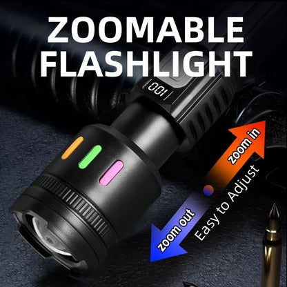 3000 Lumen Tactical Flashlight 2-Pack – USB-C COB Zoomable