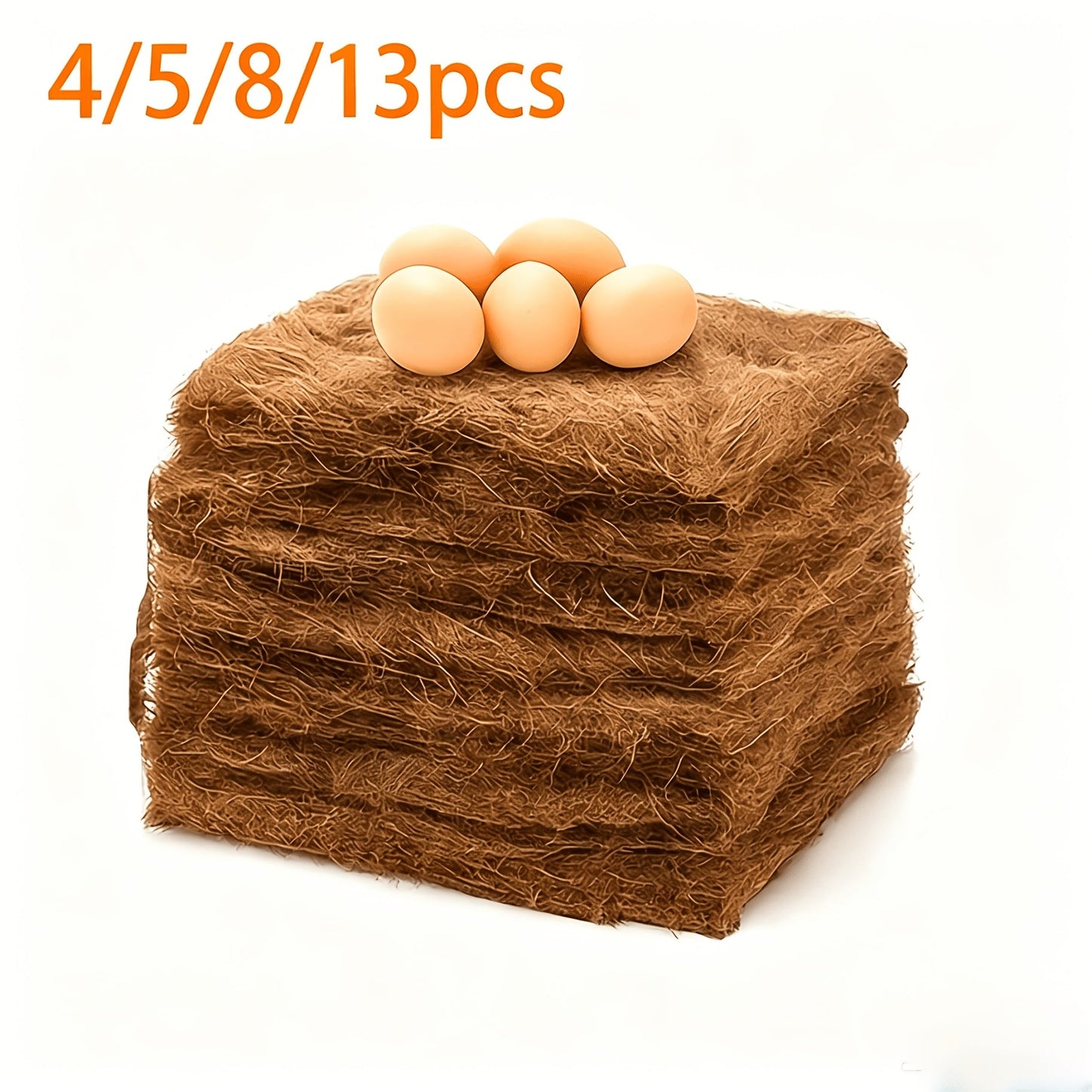 Chicken Coop Nesting Box Pads 12x12" – Natural Egg-Laying Bedding Material for Hen House, Reusable Nest Box Liner for Most Chicken Coops & Bird Nests, 4/5/8/13pcs Sets