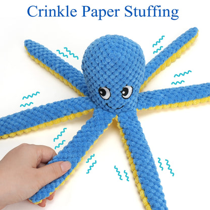 Squeaky Crinkle Dog Toys 4 Pack Plush Stuffed Chew Toys for Teething Puppies Small Medium Dogs Interactive Playtime Mixed Variety Set Soft Safe Durable