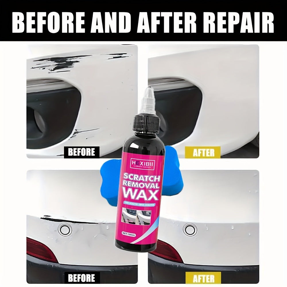 Car Scratch Remover Wax 2-Pack - Liquid Formula for Fine Surface Scratch Repair on Cars, RV, Trucks & Motorcycles