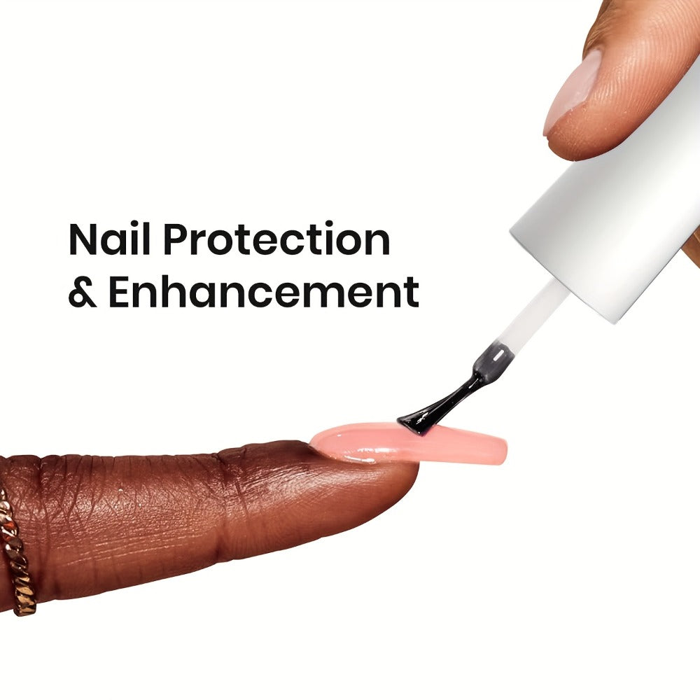 Builder Gel Nail Kit 5-in-1 Clear Nail Extension Gel Set — Primer Brush Repair Gel Nail Strengthening Overlay Kit 0.51oz, Beginner DIY Home Salon for Natural Nails Women Nail Art Starter