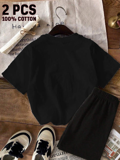 Girls' Casual Outfit Set - Short Sleeve Summer 0693