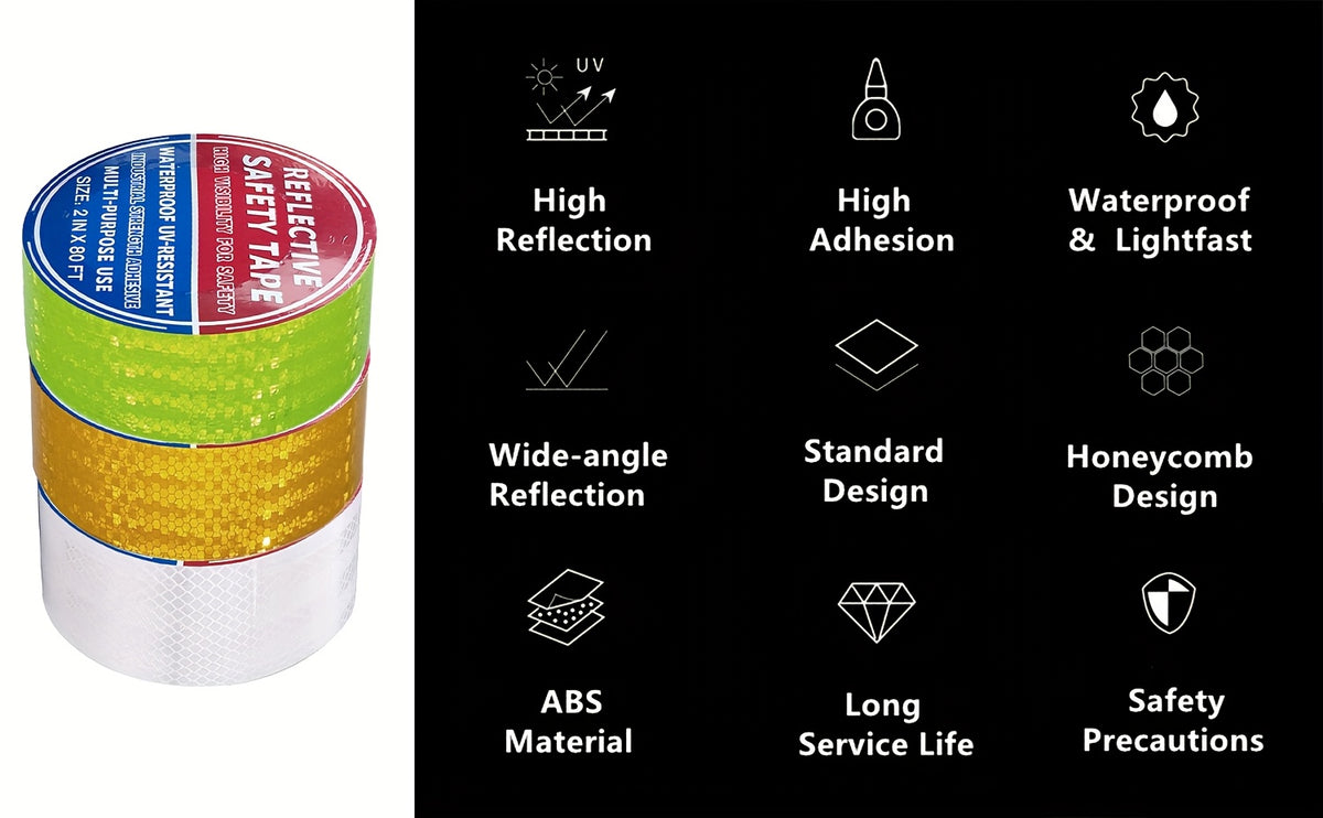 [Multi-volume Series]DOT-C2 Reflective Tape 2" X 60ft | Red & White, Ultra-Bright 360° Safety Marking for Trucks, Trailers, Vans & Construction Signs All-Weather Strong Roll