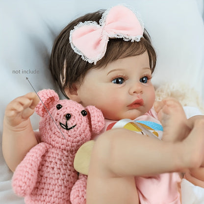 Realistic Newborn Reborn Baby Doll Soft Body Lifelike Hand-Painted Skin Infant Toy Nurturing Companion Gift for Kids Girls Ages 3+ Birthday Halloween Christmas