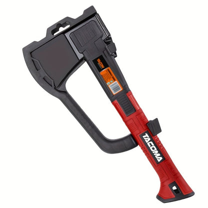 Camping Hatchet 15 Inch Splitting Axe 45 Carbon Steel with Nylon Rubber Non-Slip Handle – Teflon Blade, Blade Cover & Optional Whetstone Set for Wood Chopping, Tree Cutting, Hiking Backpacking Outdoor