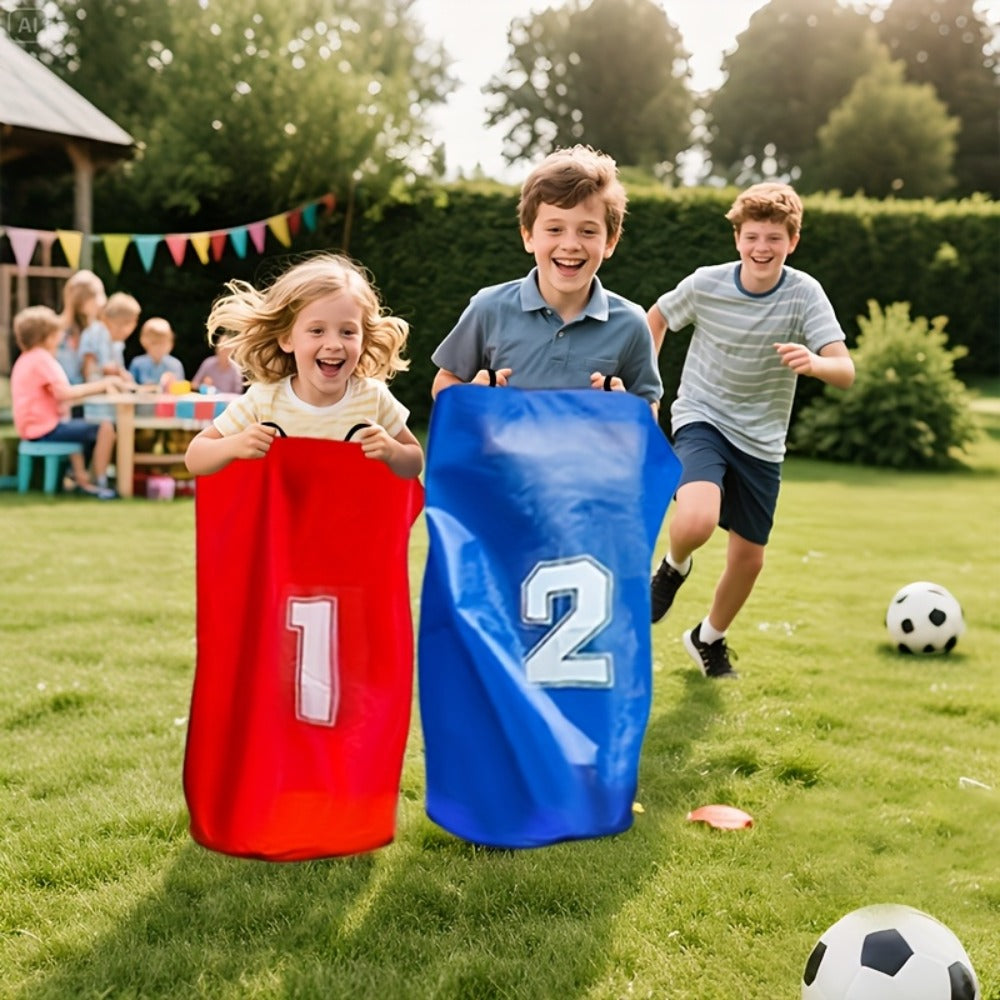 Potato Sack Race Bags 4 Pack for Kids Adults Outdoor Lawn Party Games Kangaroo Jump Competition Durable Fabric Birthday Picnic Carnival Backyard Fun Party Essentials