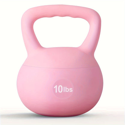 Soft PVC Kettlebell Iron Sand Filled – Wide Non-Slip Handle, 10 to 25 lbs, Safe for Home Use – Strength Training Weights for Women & All Fitness Levels, 4 Colors