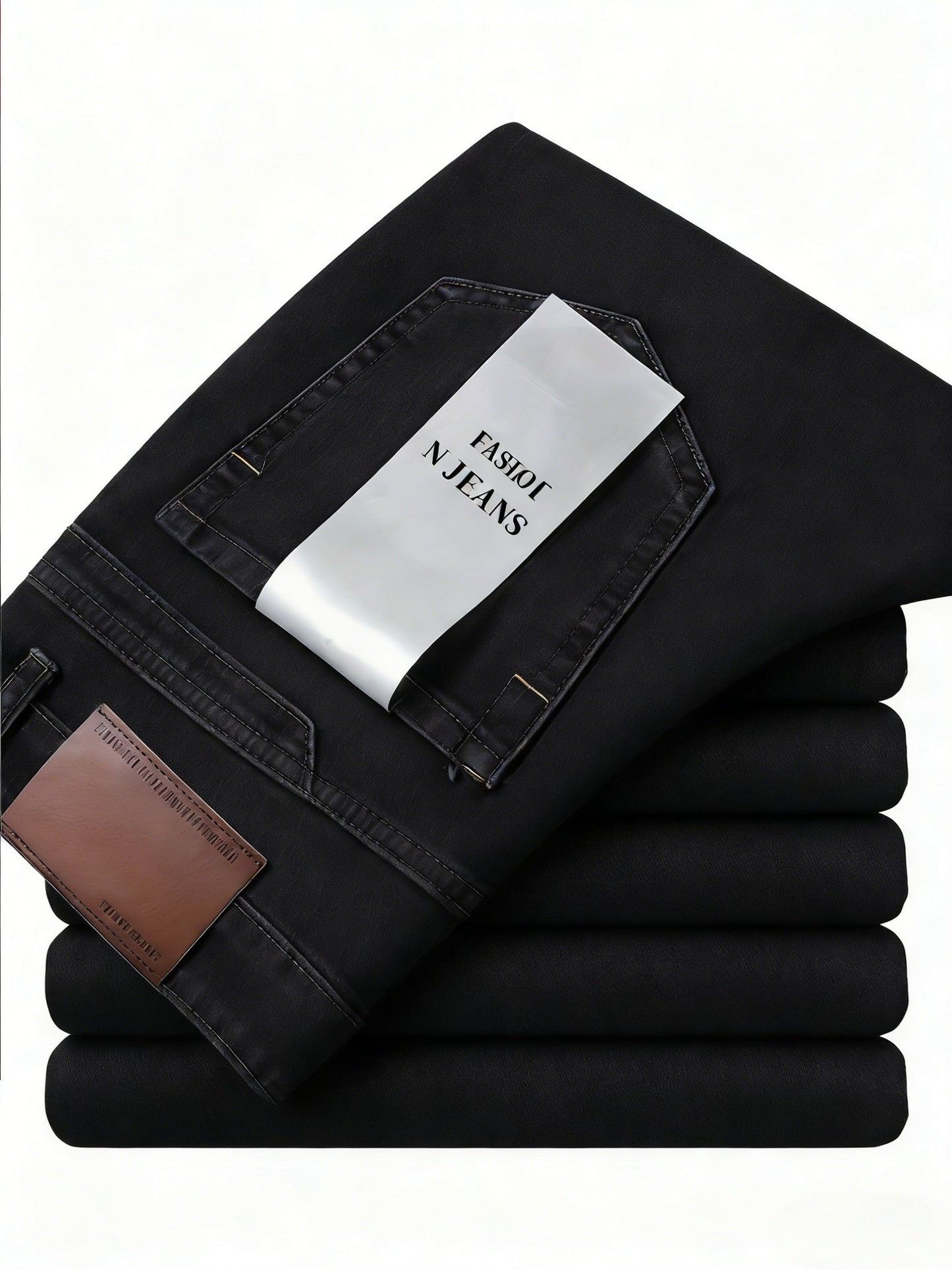 Men's Straight Leg Jeans - Classic Wash Clean Finish Travel