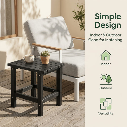 Outdoor Side Table, Poly Lumber Adirondack Side Table 19.68in Oversized Outdoor Weather shown in the main product view