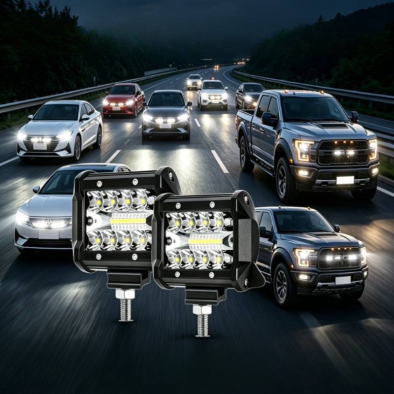 4.3/6.3 Inch LED Lights Super Bright, for Electric Vehicles, Motorcycles, Off-road Pickups, Ships, Super High Brightness Off-road Lights, Motor Vehicle Exterior Lighting, Improve Visibility During Night Driving Perfect Gift for Father's Day