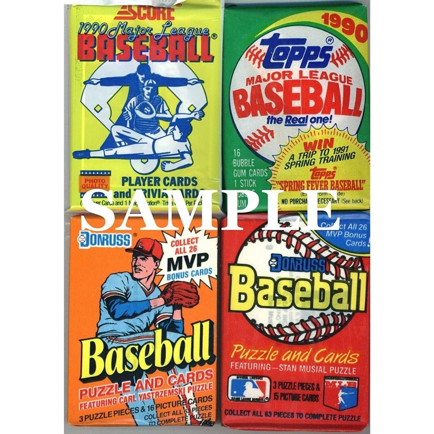 Vintage MLB Baseball Card Packs Lot 1980s 90s Unopened Unsearched 60 Cards 4-5 Packs Look for Hall of Famers Stars and Rookies Golden Era Baseball Card Collection Gift for New Collectors
