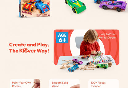 DIY Wooden Race Cars 4pcs Build & Paint Kit for Kids Ages 8+ – 44 Pre-Cut Pieces 12 Colors Racing Stickers, Paint Your Own Wood Craft Toy STEM Arts Crafts Birthday Gift for Boys Girls