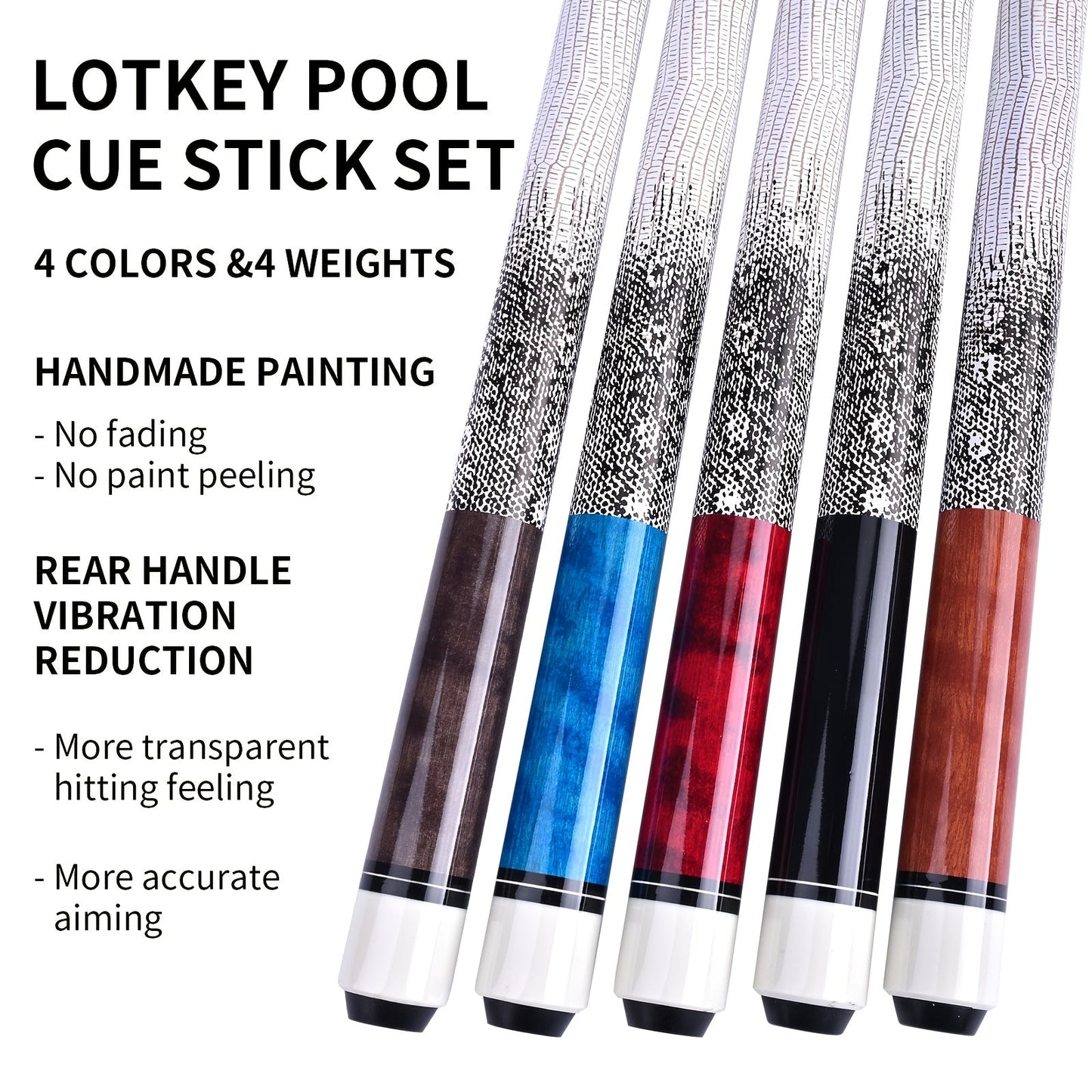 Canadian Maple Pool Cue 58 Inch – 13mm Multi-Layer Tip, Ergonomic Grip, 19oz & 20oz, 6 Color Options – Billiard Cue Stick for American Pool & Spin Pool, Great Christmas Gift