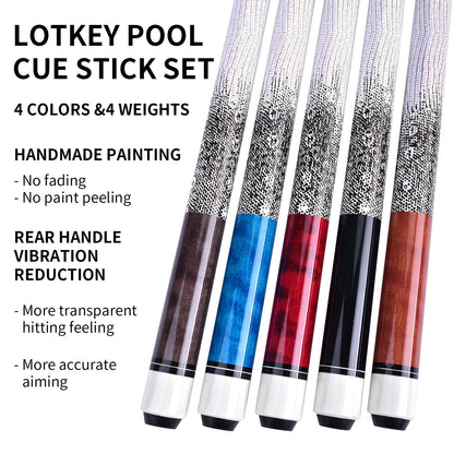 Canadian Maple Pool Cue 58 Inch – 13mm Multi-Layer Tip, Ergonomic Grip, 19oz & 20oz, 6 Color Options – Billiard Cue Stick for American Pool & Spin Pool, Great Christmas Gift
