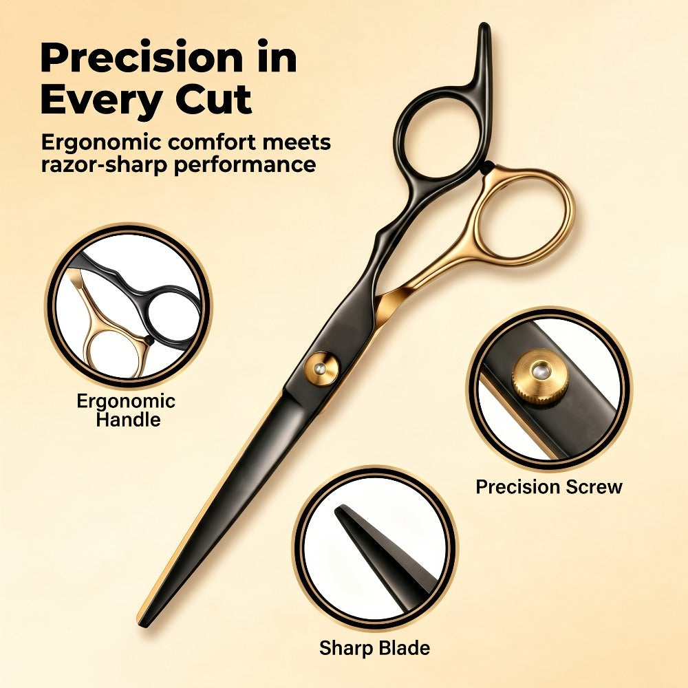 Hair Cutting Scissors Kit 13 Piece - Professional Barber Shears Set with Thinning Shears, Blending Scissors & Accessories, Complete Salon Home Haircut Kit for Men & Women All Hair Types