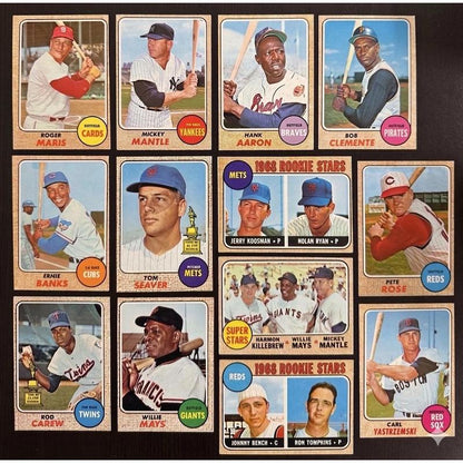 Vintage Baseball Card Mystery Slab 1968 Topps – 1 Random Authentic Card Encased | 598-Card Set Chase | Nolan Ryan RC Possible | Mickey Mantle, Hank Aaron & More | Collector Gift Box