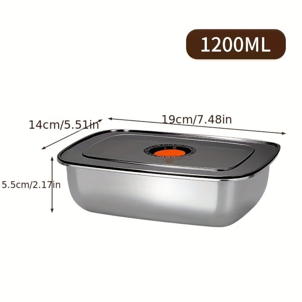 Stainless Steel Food Storage Containers, 6-Pack Airtight Stackable Meal Prep Containers with Lids – 40.58 oz Each, Heavy-Duty Lunch Box Set for Fridge, Freezer, Leftovers, Vegetables, Meat and Pantry