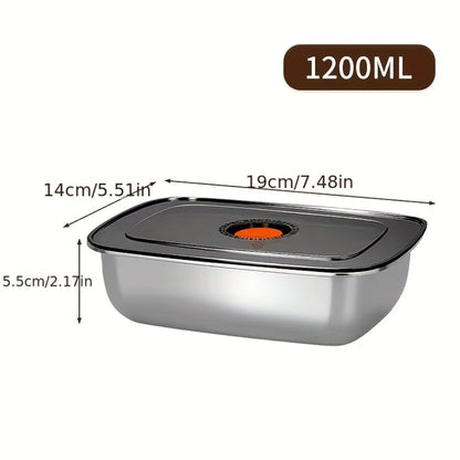 Stainless Steel Food Storage Containers, 6-Pack Airtight Stackable Meal Prep Containers with Lids – 40.58 oz Each, Heavy-Duty Lunch Box Set for Fridge, Freezer, Leftovers, Vegetables, Meat and Pantry