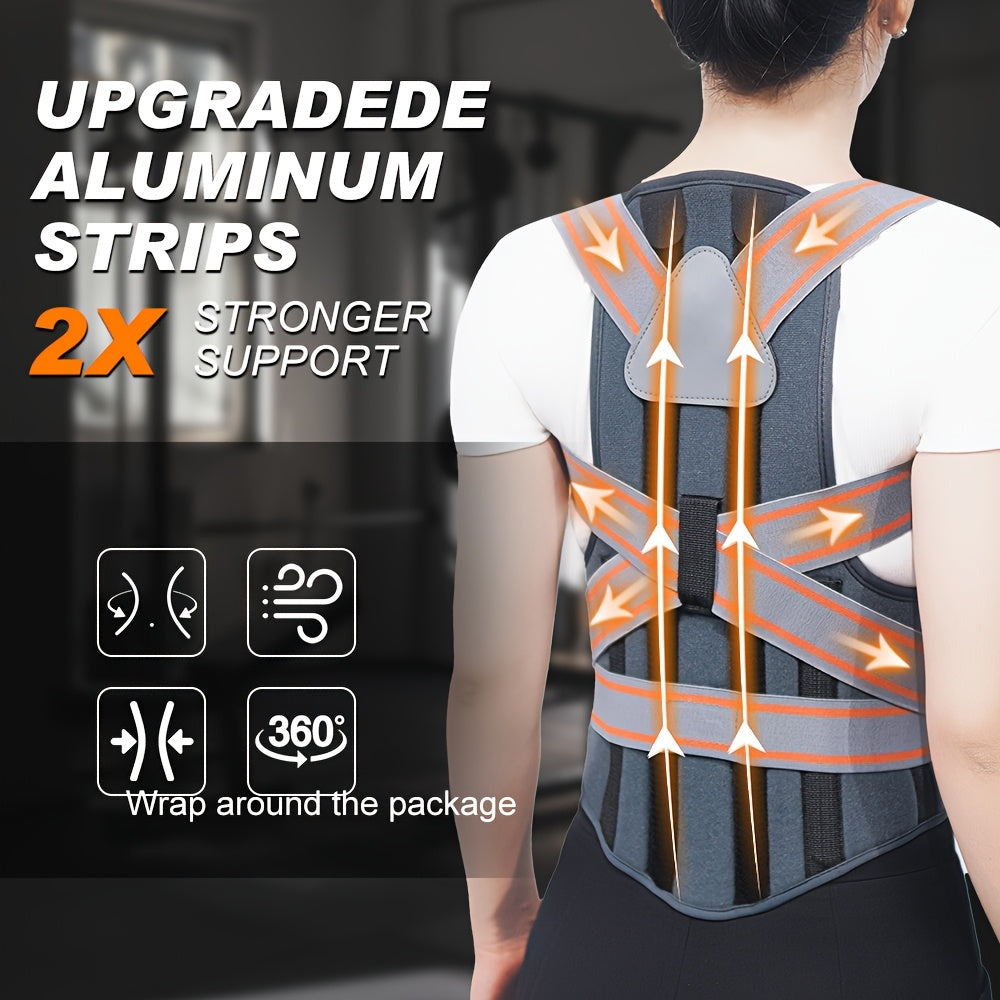 Posture Corrector for Women & Men – Breathable Adjustable Shoulder Back Brace Straightener, Full Back Support for Posture Improvement, Spine Alignment & Upper Back Pain Relief, Sizes S to XXL