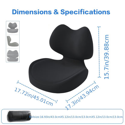 Ergonomic Seat Cushion for Tailbone & Lumbar Pain Relief - Memory Foam L-Shaped Car & Office Chair Cushion for Truck Drivers & Long Sitting