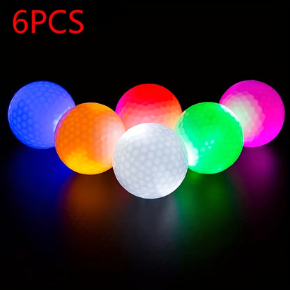 LED Golf Balls Glow in the Dark – 6 Pack Multi-Color Light Up Golf Balls for Night Play, Impact Activated, 40Hr Battery, Fun Gift for Men Women Beginners
