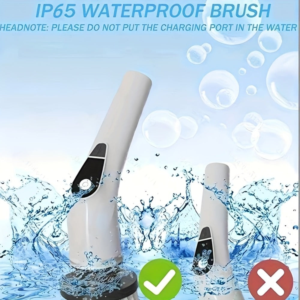 Electric Spin Scrubber with 9 Interchangeable Brush Heads 5 Speed Settings & 3 Extendable Handles - Power Scrubber for Bathroom Kitchen Tile Floor Carpet, Cordless Rotary Cleaning Brush Green White