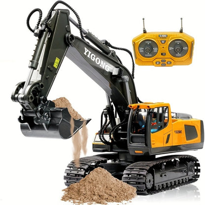 Remote Control Excavator Toy Set for Kids with Metal Shovel Bucket LED Lights & 1200mAh Rechargeable Battery – 2.4GHz RC Construction Vehicle for Boys Ages 6+, Birthday Christmas Gift, Multi-Vehicle Options